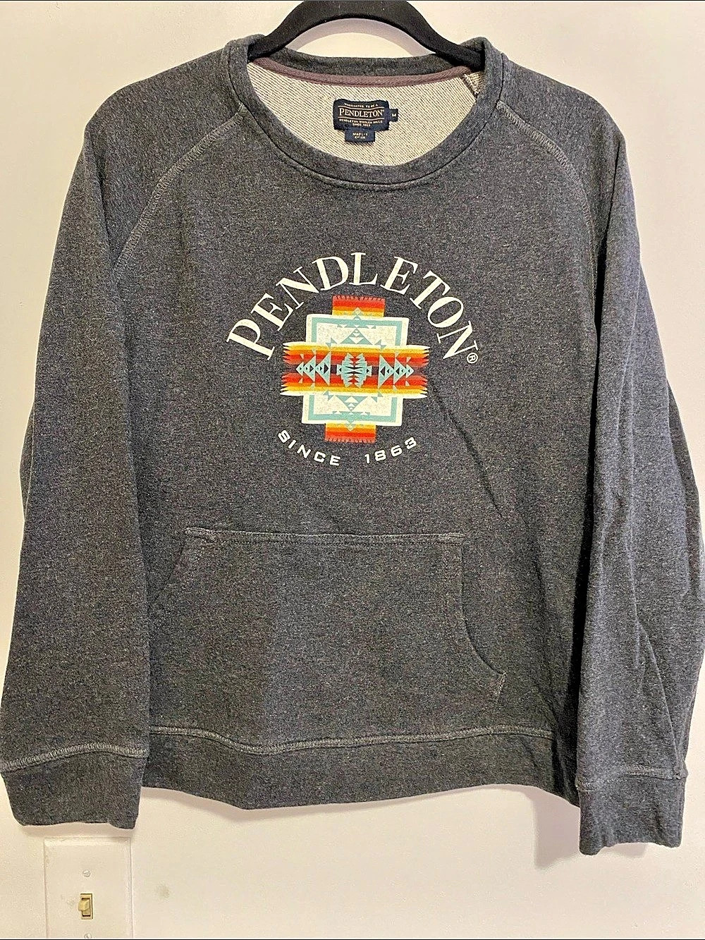 Pendleton Graphic Sweatshirt in Blue-Gray Size Medium